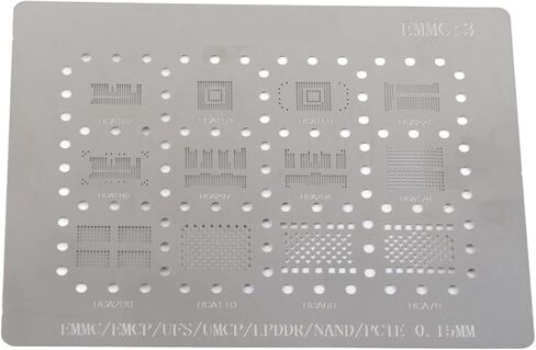 Universal BGA Stencils 6 in 1 Design for BGA153/162/169/186/221/254/EMMC Reballing, Useful & Economical Accessories for BGA Soldering in Kuwait