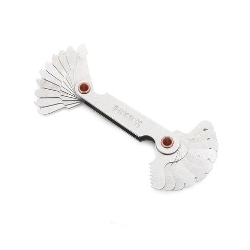 Thread Pitch Cutting 55/60 Degree Metric Inch Thread Pluging Gauge Gear Tooth Screw Pitch Gauges Measurement Carbon Steel Lathe Combination Tools(Degree Metric) in Kuwait