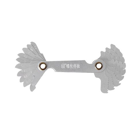Thread Pitch Cutting 55/60 Degree Metric Thread Gauge Imperial Gear Tooth Screw Pitch Gauges Carbon Steel Measuring Tool for Tap Thread Measurem(60 Degree) in Kuwait