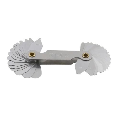 Thread Pitch Cutting 16pcs/Set Lathe Combination Tools Stainless Steel Measuring Gage Screw Pitch Sample R Gauge Center Measurement Radius Gauge(R26-80mm) in Kuwait