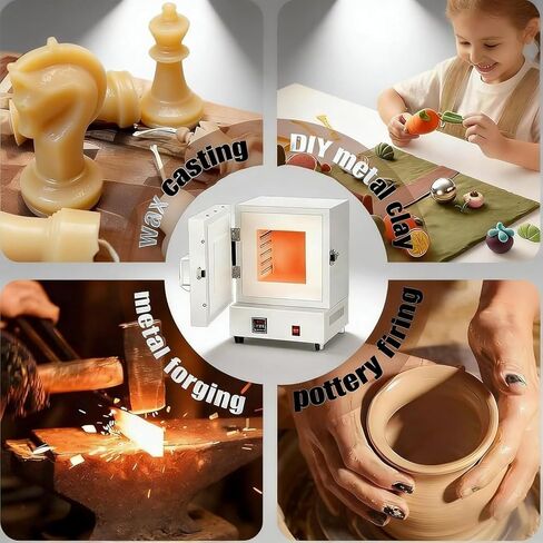 High-Temperature Muffle Furnace 1150℃, 2000w Tabletop Burnout Oven for Jewelry Making & Metal Casting, Durable, Efficient Kiln for Professional & Hobby Use in Kuwait