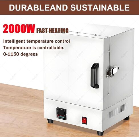 2102℉ Electric Kiln Furnace - 2000w Metal Melting Oven, 4-Sided Constant Temperature, Ideal for Jewelry, Metalworking, Ceramics & Laboratory Use in Kuwait