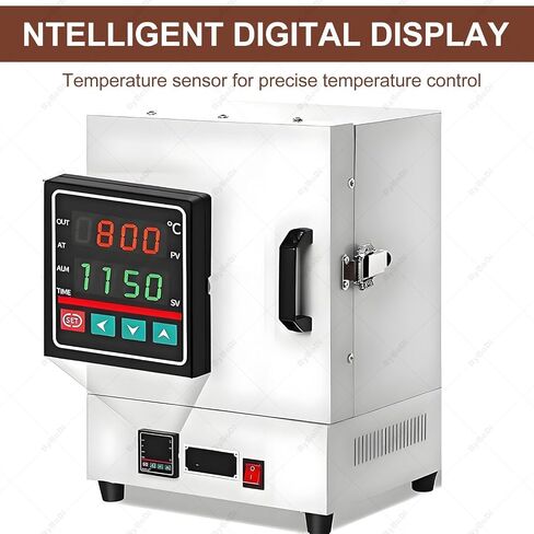 2102℉ Electric Kiln Furnace - 2000w Metal Melting Oven, 4-Sided Constant Temperature, Ideal for Jewelry, Metalworking, Ceramics & Laboratory Use in Kuwait