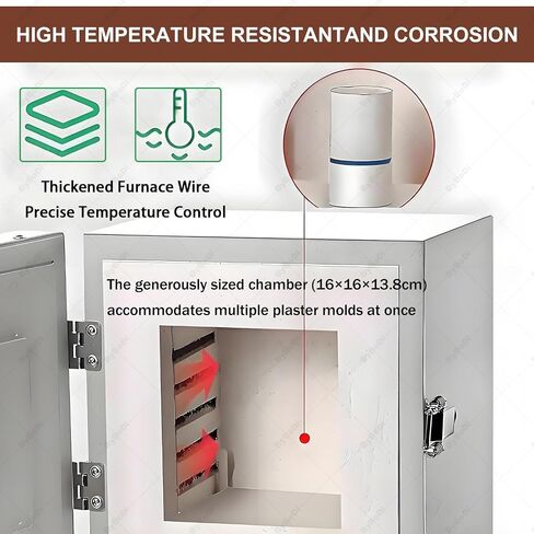 2102℉ Electric Kiln Furnace - 2000w Metal Melting Oven, 4-Sided Constant Temperature, Ideal for Jewelry, Metalworking, Ceramics & Laboratory Use in Kuwait