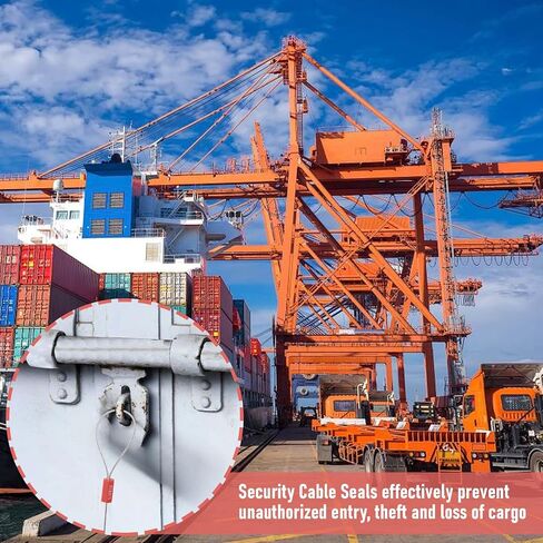 100 Pack Security Cable Seals, 12" Numbered Tamper Evident Wire Seals | 12" galvanized steel cable seals with numbered ABS locks for trailers, containers, trucks and cargo security. in Kuwait