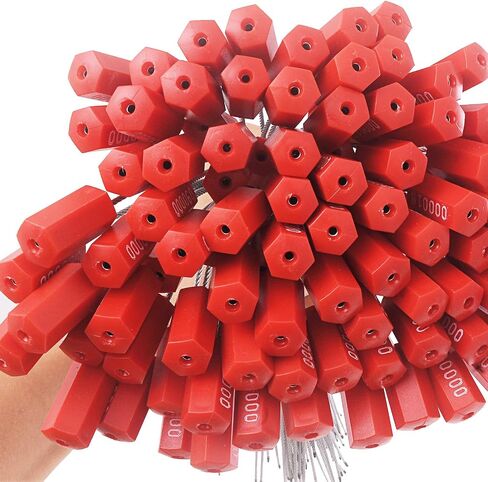 100 Pack Security Cable Seals, 12" Numbered Tamper Evident Wire Seals | 12" galvanized steel cable seals with numbered ABS locks for trailers, containers, trucks and cargo security. in Kuwait