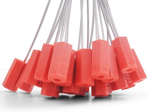 100 Pack Security Cable Seals, 12" Numbered Tamper Evident Wire Seals | 12" galvanized steel cable seals with numbered ABS locks for trailers, containers, trucks and cargo security. in Kuwait