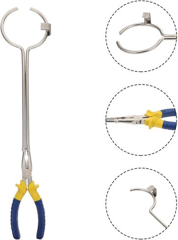 40cm Melting Furnace Clamp Crucible Tongs round Metal Casting Tool for Gold Smelting Graphite Crucible Compatibility in Kuwait