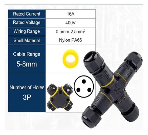 برغي توصيل LED طرفي M204-way 2/3-pin (M20 Cross 3P 5-8mm) in Kuwait