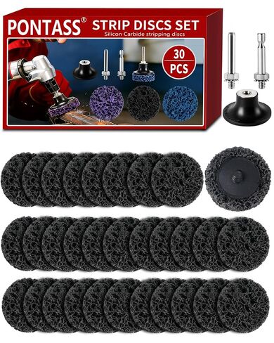 30 Pcs Diamond Sanding Discs Set, 2" Quick Change Easy Strip Wheels for Drill Die Grinder Accessories, Paint Remover Tool for Rust, Oxidation, Paint Removal with 1/4" Roll Lock Holder, Mix Color in Kuwait