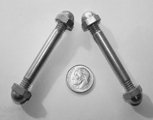 2 مسامير من الألومنيوم و4 صواميل مقببة 1/4-20 T نهاية مزدوجة 2-3/4 بوصة L مسمار 7/16 بوصة سداسي in Kuwait