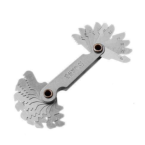 Thread Pitch Cutting 60and55 Degree Screw Thread Pitch Gage Gear Tooth Gauge Metal Folding Measuring Tool Metric(D20PCS) in Kuwait