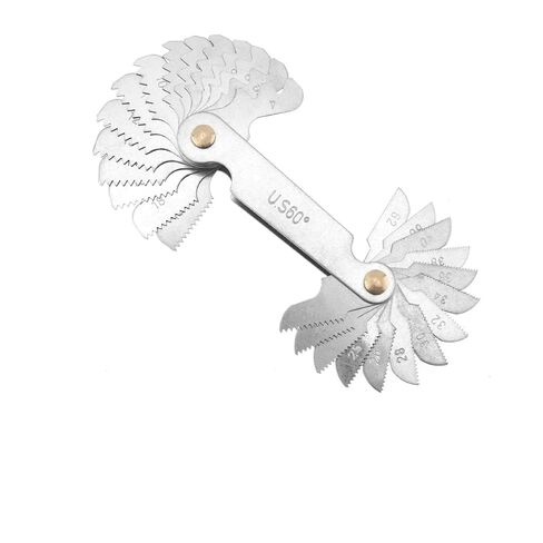 Thread Pitch Cutting 55/60 Degree Thread Pluging Gauge Metric Imperial Gear Tooth Screw Pitch Gauges Carbon Steel Measuring Tool Tap Thread Measurement(58pcs) in Kuwait