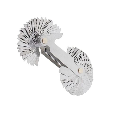 Thread Pitch Cutting 55/60 Degree Thread Pluging Gauge Metric Imperial Gear Tooth Screw Pitch Gauges Carbon Steel Measuring Tool Tap Thread Measurement(58pcs) in Kuwait