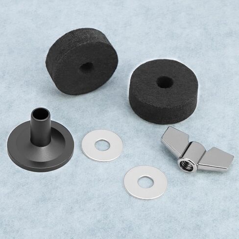 QWORK 13PCS Cymbal Replacement Accessories Kit - Includes Standard Hi-Hat Clutch, Felt Pads, Secure Wing Nuts & Washers, Compatible with Most Drum Sets - Black in Kuwait