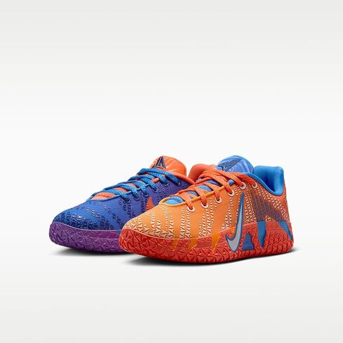 حذاء كرة السلة Nike Ja 3 Big Kids (أزرق كريستالي/برتقالي عشبي/كحلي منتصف الليل/فضي معدني) in Kuwait