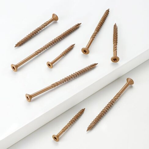 Deck Screws #10 x 2 Inch, 84 PCS Wood Screws Torx Drive Head for Outdoor Decking Wood Fence, Exterior Epoxy Coated Brown Finish with T25 Star Bit in Kuwait