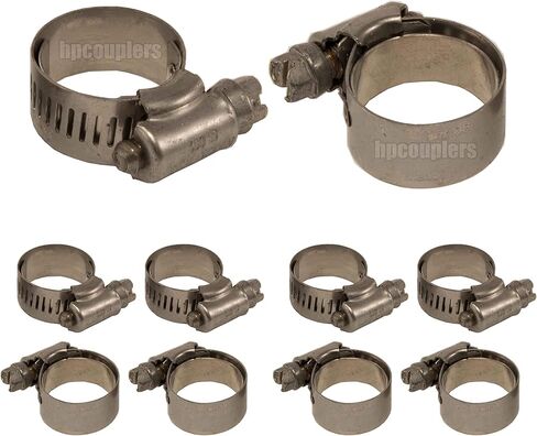 Ideal Tridon 65E، 6520E، مقاس 20 مشابك مبطنة، ترس دودي من الفولاذ المقاوم للصدأ، يناسب 1 بوصة - 1-3/4 بوصة، 29 مم - 44 مم خرطوم OD، مشابك خرطوم سخان السيليكون، 6520E51 (عبوة من 10) in Kuwait