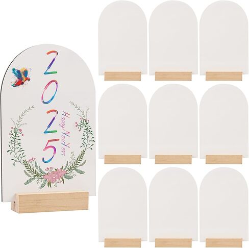 Framendino, 10 Pack Sublimation Arch Table Sign MDF Signage With Stand for Wedding Party Decoration in Kuwait
