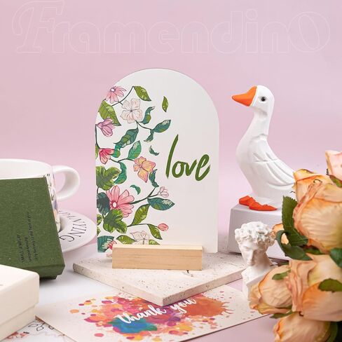 Framendino, 10 Pack Sublimation Arch Table Sign MDF Signage With Stand for Wedding Party Decoration in Kuwait