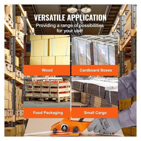 Strapping Machine, Pallet Packaging Strapping Banding Kit with Tenser Sealer 328ft PP Band 100 Metal Seals for Packing Belt Banding Tool in Kuwait