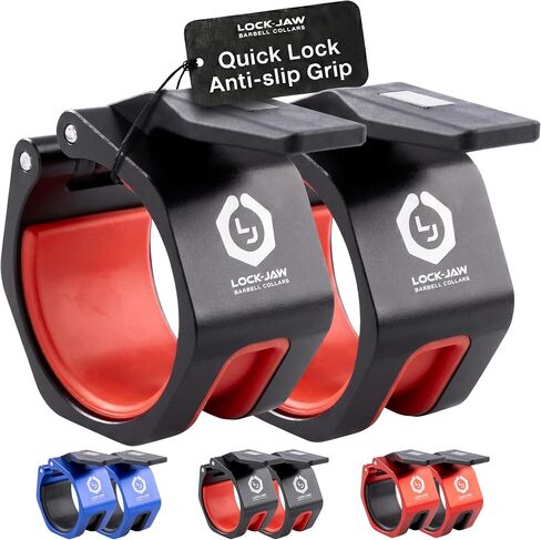 Lock-Jaw Metal Barbell Collars - Barbell Clamps - 1 Pair – Heavy Duty Bar Clamps for 2" & 50mm Olympic Bars – Secure Weight Bar Clamps for Strength Training & Home Gym Accessories in Kuwait