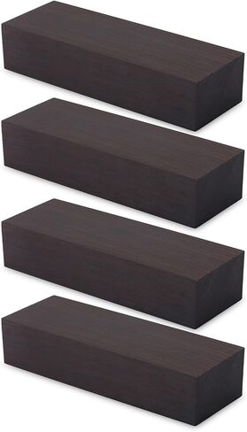 Generic كتلة خشب الأبنوس، 12x4x2.5 سم 4 قطع خشب الأبنوس الأسود مقبض الخشب الخشبي، مادة الخشب DIY لآلات الموسيقى تحول الفراغات in Kuwait