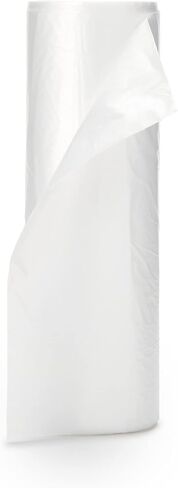 33 Gallon Clear Trash Bags, 33" x 40", 16 Micron Extra Heavy Duty HDPE Liners, X-Seal Bottom, Coreless Roll, Commercial & Healthcare Garbage Bags, Case of 250 in Kuwait