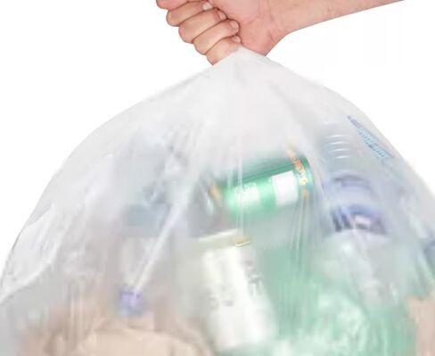 33 Gallon Clear Trash Bags, 33" x 40", 16 Micron Extra Heavy Duty HDPE Liners, X-Seal Bottom, Coreless Roll, Commercial & Healthcare Garbage Bags, Case of 250 in Kuwait
