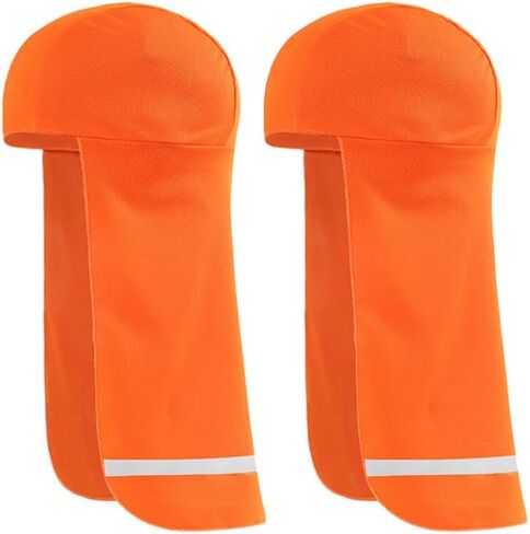 BESPORTBLE 2Pcs Reflective Cooling Skull Caps with Neck Shade for Men Outdoor Cycling Fishing Hiking Sun Neck Protector Breathable Sports Hat Orange in Kuwait