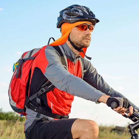 BESPORTBLE 2Pcs Reflective Cooling Skull Caps with Neck Shade for Men Outdoor Cycling Fishing Hiking Sun Neck Protector Breathable Sports Hat Orange in Kuwait