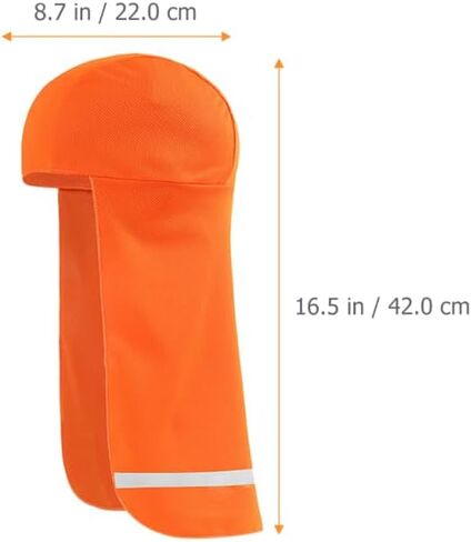 BESPORTBLE 2Pcs Reflective Cooling Skull Caps with Neck Shade for Men Outdoor Cycling Fishing Hiking Sun Neck Protector Breathable Sports Hat Orange in Kuwait