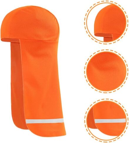 BESPORTBLE 2Pcs Reflective Cooling Skull Caps with Neck Shade for Men Outdoor Cycling Fishing Hiking Sun Neck Protector Breathable Sports Hat Orange in Kuwait