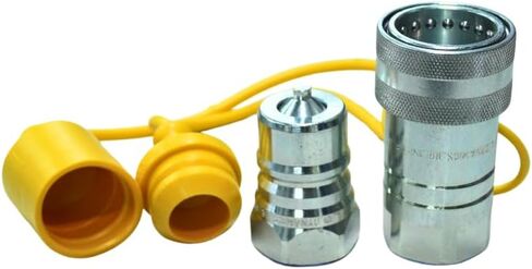 قارنات توصيل هيدروليكية سريعة التوصيل مقاس 1 بوصة AG ISO 5675، خيط NPT مقاس 1 بوصة، مجموعة واحدة مع أغطية غبار صفراء متضمنة in Kuwait
