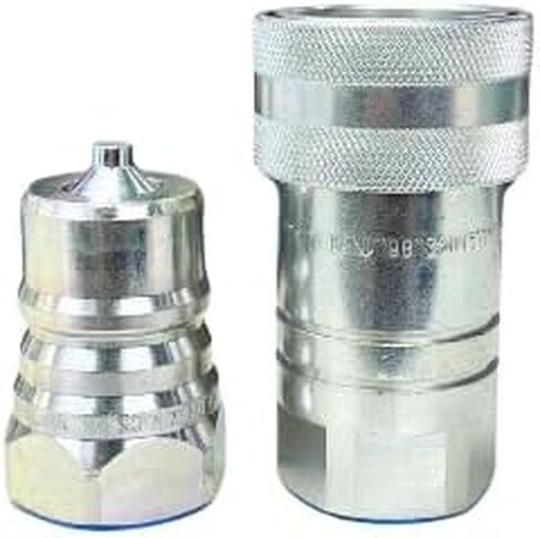 قارنات توصيل هيدروليكية سريعة التوصيل مقاس 1 بوصة AG ISO 5675، خيط NPT مقاس 1 بوصة، مجموعة واحدة مع أغطية غبار صفراء متضمنة in Kuwait