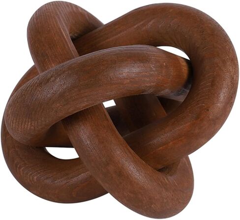 Wood Chain Link Decor,3 Link White Wood Chain Link Coffee Table Decor,Hand Carved Decorative Wood Knot Farmhouse Shelf Decor Boho Chain Decor for Home Living Room Bedroom Decorations in Kuwait