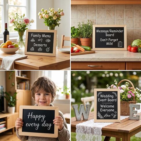Mini Chalkboard Sign, Small Chalkboard Menu Board with Wood Frame, Hanging Blackboard Signs for Classroom Home Wedding Restaurant, Rustic Menu Sign for Kitchen Cafe in Saudi Arabia