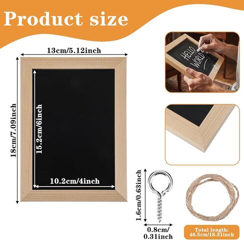 Mini Chalkboard Sign, Small Chalkboard Menu Board with Wood Frame, Hanging Blackboard Signs for Classroom Home Wedding Restaurant, Rustic Menu Sign for Kitchen Cafe in Saudi Arabia