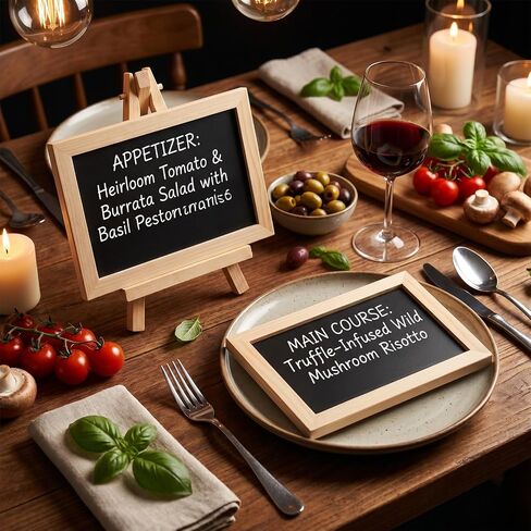 Mini Chalkboard Sign, Small Chalkboard Menu Board with Wood Frame, Hanging Blackboard Signs for Classroom Home Wedding Restaurant, Rustic Menu Sign for Kitchen Cafe in Saudi Arabia