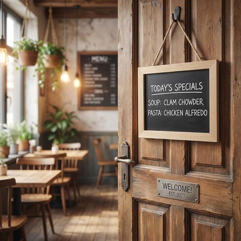 Mini Chalkboard Sign, Small Chalkboard Menu Board with Wood Frame, Hanging Blackboard Signs for Classroom Home Wedding Restaurant, Rustic Menu Sign for Kitchen Cafe in Saudi Arabia