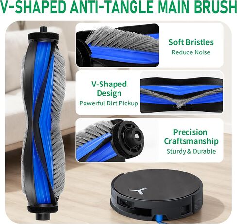 ملحقات بديلة متوافقة مع مكنسة Ecovacs Deebot X11 Pro Omni / X11 Omni Cyclone Robot الكهربائية، تتضمن الأجزاء فرشاة رئيسية واحدة، وسادتي ممسحة دوارة، و6 مرشحات هيبا، و6 فرشاة جانبية in Kuwait
