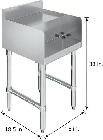 Stainless Steel Blending Mixing Station with Dump Sink & Faucet – NSF Certified Underbar Beverage Prep Sink for Commercial Bar, Restaurant, or Juice Shop (18" x 18") in Kuwait