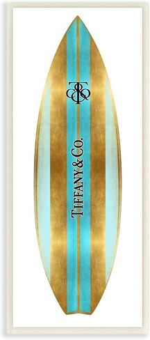 Stupell Industries Turquoise Fashion Glam Striped Designer Surfboard Emblem, Design by Madeline Blake in Kuwait