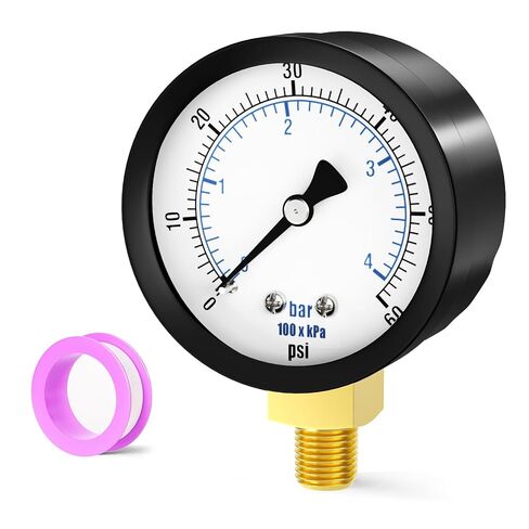 0-60PSI Well Pump Pressure Gauge 2" Dial Size, 1/8" NPT Lower Mount, 3-2-3% Accuracy, for Tube, Water Pump, Gas, Liquid, Pressure Test in Kuwait