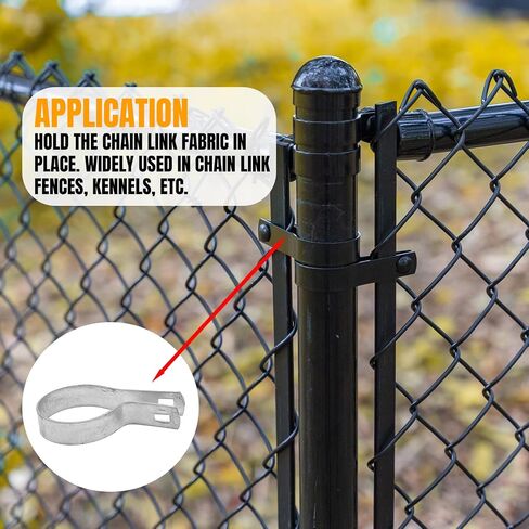 Tension Band 2-1/2" (Fits 2-3/8" OD Posts), 100 Pack with Bolt & Nut, Hot Dip Galvanized Steel Chain Link Fence Fitting, Heavy Duty Fence Hardware for Residential & Commercial Use in Kuwait