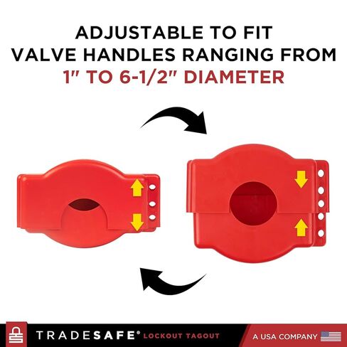 TRADESAFE Lockout Tagout Cable Lock and Gate Valve Lockout Bundle - 6ft Adjustable Cable Lock, Steel Cable Lock for Lock Out Tag Out, Lockout Tagout Valve Adjustable from 1 to 6-1/2 inch Diameter in Kuwait