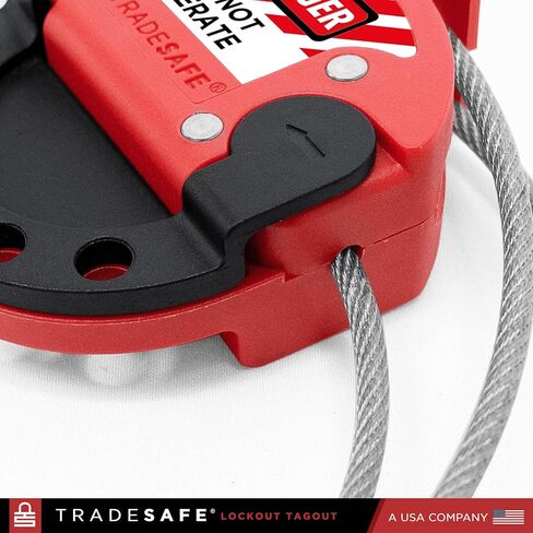 TRADESAFE Lockout Tagout Cable Lock and Gate Valve Lockout Bundle - 6ft Adjustable Cable Lock, Steel Cable Lock for Lock Out Tag Out, Lockout Tagout Valve Adjustable from 1 to 6-1/2 inch Diameter in Kuwait
