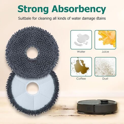 Replacement Parts for iRobot Roomba Plus 405 Combo/505 Combo Robot Vacuum Accessories, 2 Roller Brush, 6 Mop Pads, 4 Filters, 6 Side Brush, 6 Vacuum Bags in Kuwait