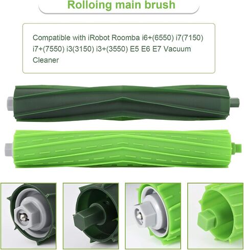 26 قطعة غيار بديلة لجهاز iRobot Roomba j7(7150) j7+ (7550) i3(3150) i3+(3550) i4 i6 i6+(6550) i7(7150) i7+(7550) i8 i8+ Robot، مجموعتان من الفرش الدوارة، 8 مرشحات، 8 فرش جانبية، 8 أكياس غبار in Kuwait