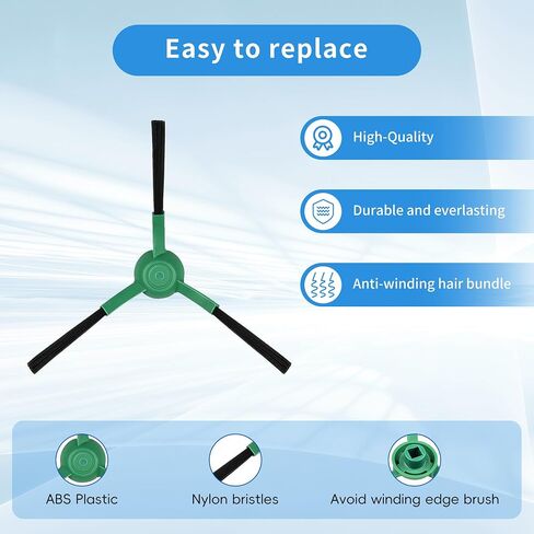 قطع غيار الفرشاة الدوارة والفرش الجانبية والمرشحات ومنصات التنظيف المتوافقة مع iRobot Roomba Essential 100 Series 104 105 Vac/Combo Y0110 Y0140 Q011 Q0120 Q0520 ملحقات المكنسة الروبوتية in Kuwait